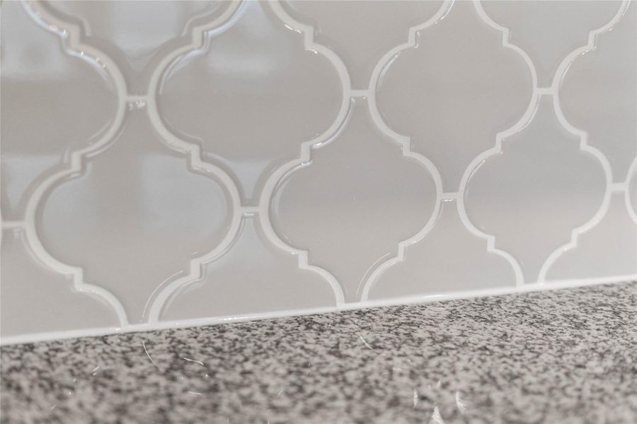 Mythology Harmonia 6" Arabesque backsplash tile.