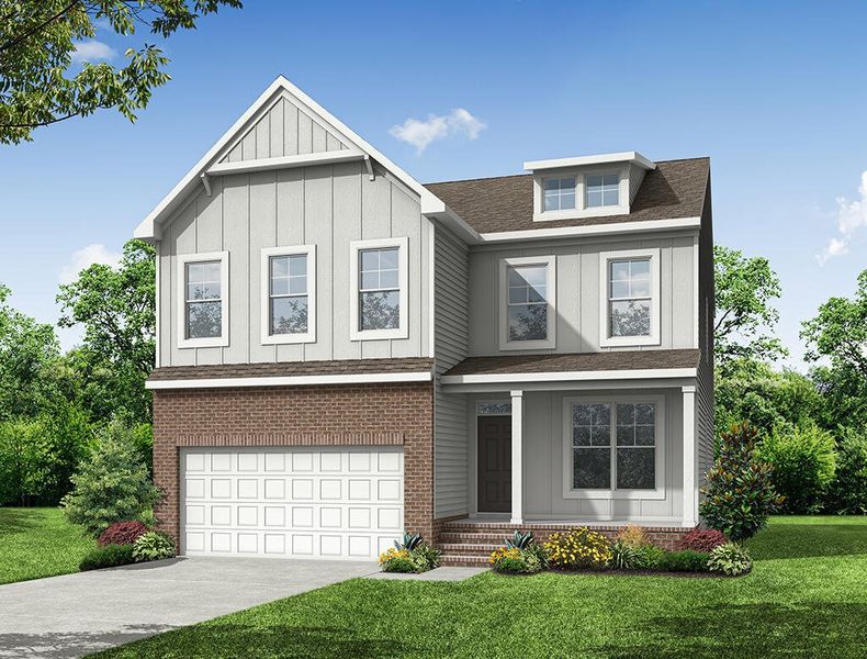 Representative exterior photo of a completed home built from the Drexel by Eastwood Homes in Waterford Commons, Rock Hill, SC (Image 6). Representative exterior photo of a completed home built from the Drexel by Eastwood Homes in Waterford Commons, Rock Hill, SC (Image 6).