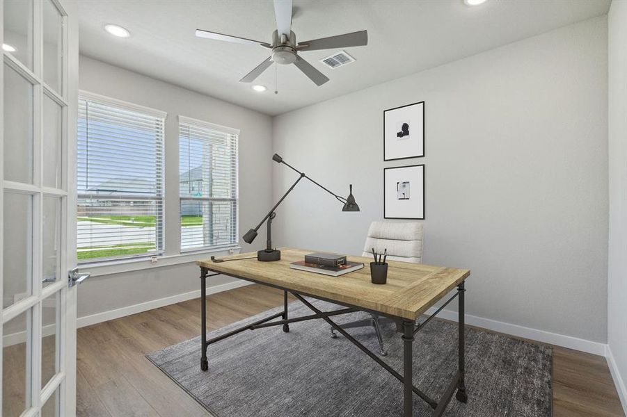 Home Office in the Henley home plan by Trophy Signature Homes – REPRESENTATIVE PHOTO Home Office in the Henley home plan by Trophy Signature Homes – REPRESENTATIVE PHOTO