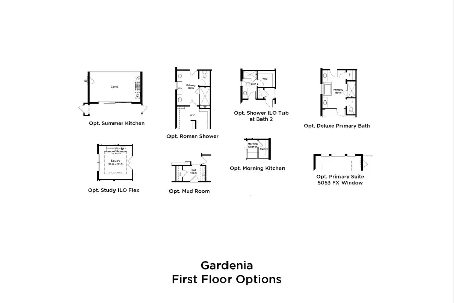 2D floor plan layout for the Gardenia by DRB Homes in Preserve at Old Mill, Wesley Chapel, FL (Image 4).