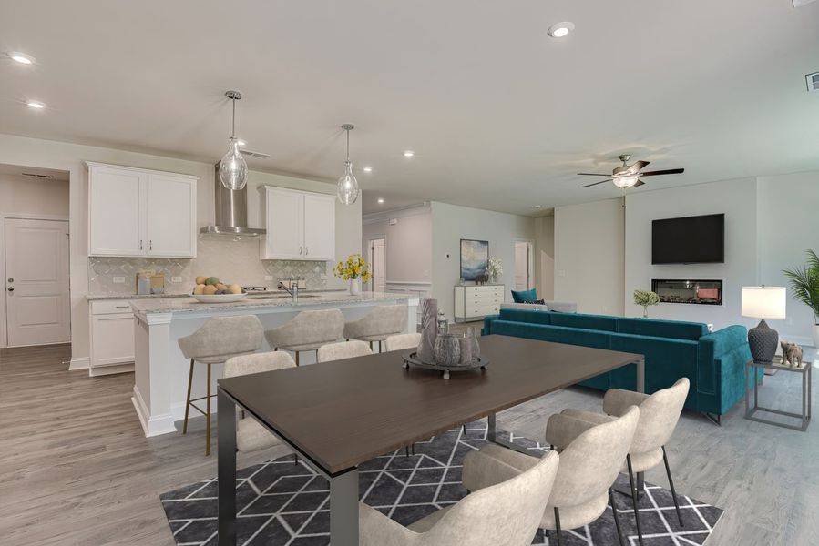 Dining Area, Family Room and Kitchen