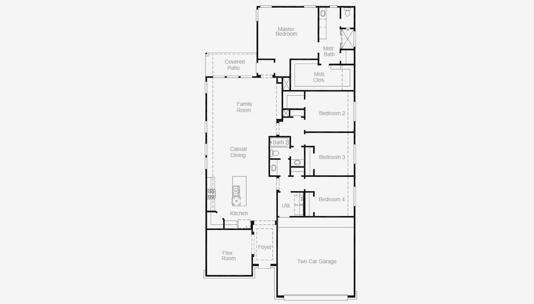 2D floor plan layout for the Wimberly by Coventry Homes in Hulen Trails 60', Crowley, TX (Image 5). 2D floor plan layout for the Wimberly by Coventry Homes in Hulen Trails 60', Crowley, TX (Image 5).
