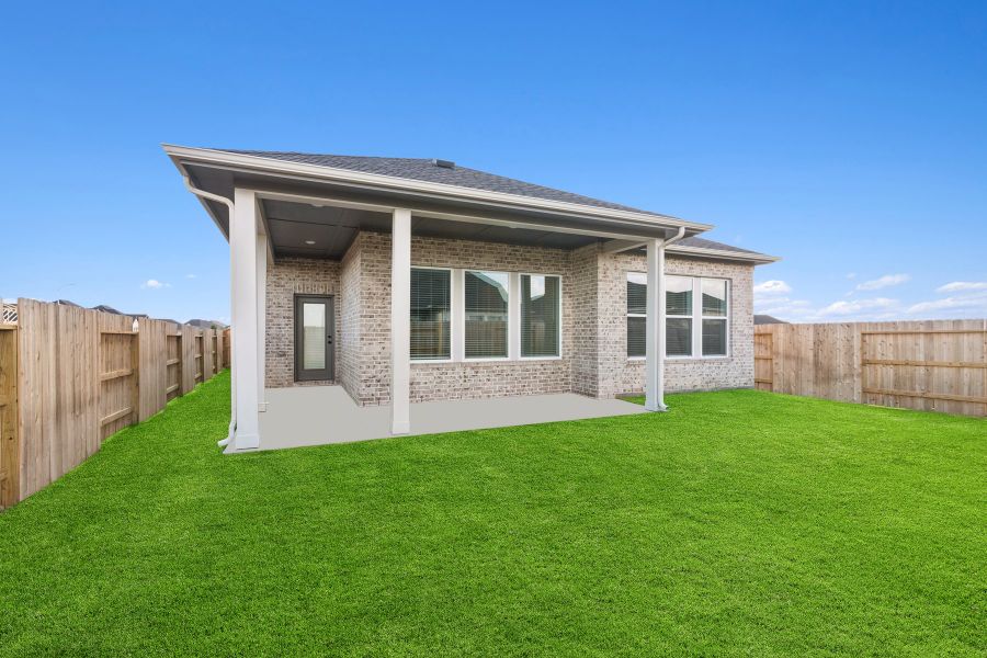 Exterior details and patio area of a home in Brookewater 45' Homesites, Rosenberg (Image 3).