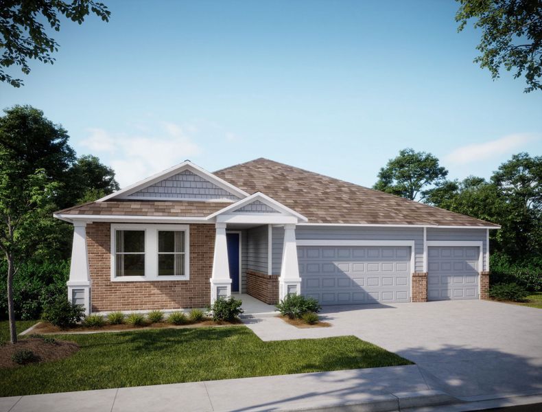 Front exterior of a new home in Winding River, St. Marys, GA, highlighting curb appeal (Image 6).