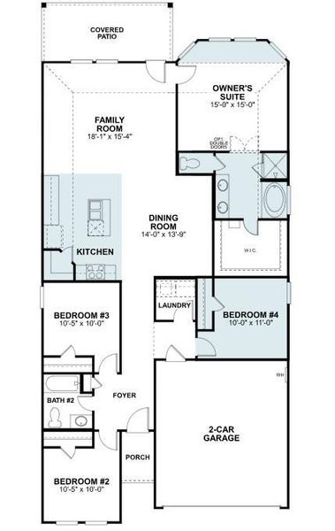 2D floor plan layout of this home in Lone Star Landing, Montgomery, TX (Image 4).