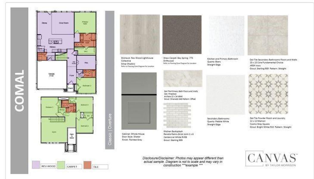 Design Selections.  Home is under construction and selections are subject to change.