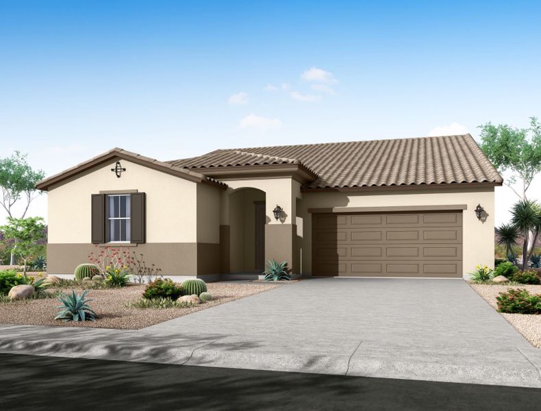 Representative exterior photo of a completed home built from the Juniper by William Ryan Homes in Silver Cross, San Tan Valley, AZ (Image 5). Representative exterior photo of a completed home built from the Juniper by William Ryan Homes in Silver Cross, San Tan Valley, AZ (Image 5).