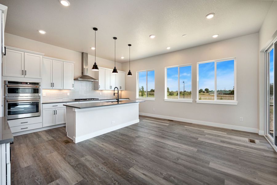 Furnished interior view inside a new home in Kitchel Lake at Serratoga Falls, Timnath (Image 4).