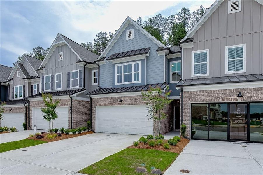 Front exterior of a new home in , Sugar Hill, GA, highlighting curb appeal (Image 23).