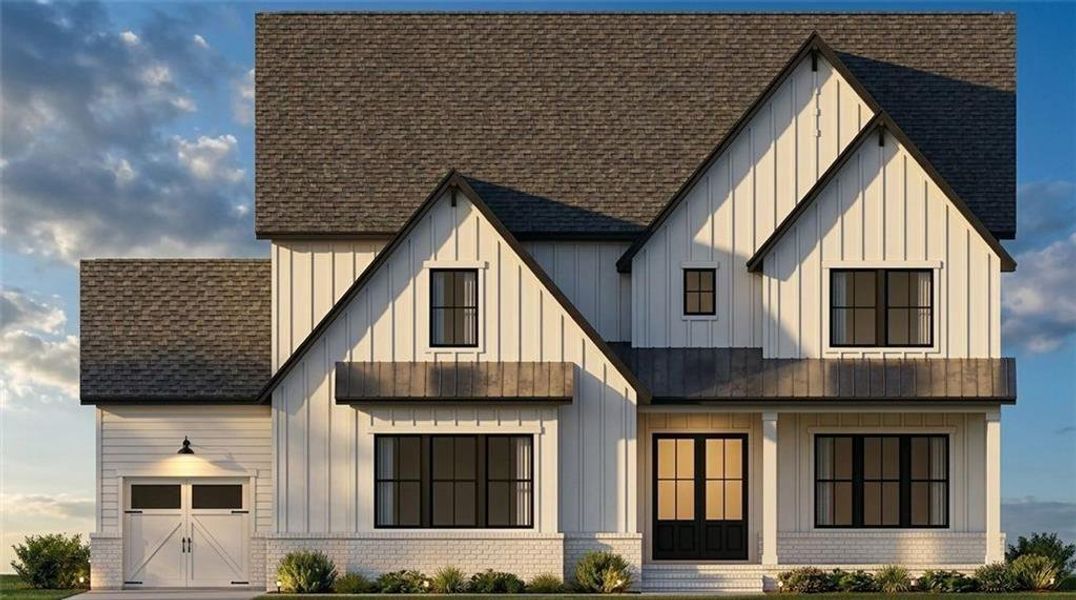 Front exterior of a new home in , Gainesville, GA, highlighting curb appeal (Image 1). Front exterior of a new home in , Gainesville, GA, highlighting curb appeal (Image 1).