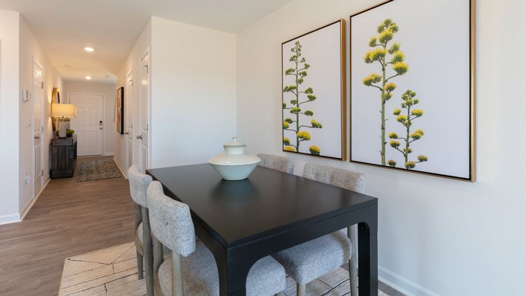 Furnished interior view inside a new home in The Townes at Ridgewood Farms, Winterville (Image 10).