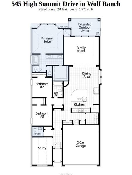 2D floor plan layout of this home in Wolf Ranch, Georgetown, TX (Image 2). 2D floor plan layout of this home in Wolf Ranch, Georgetown, TX (Image 2).