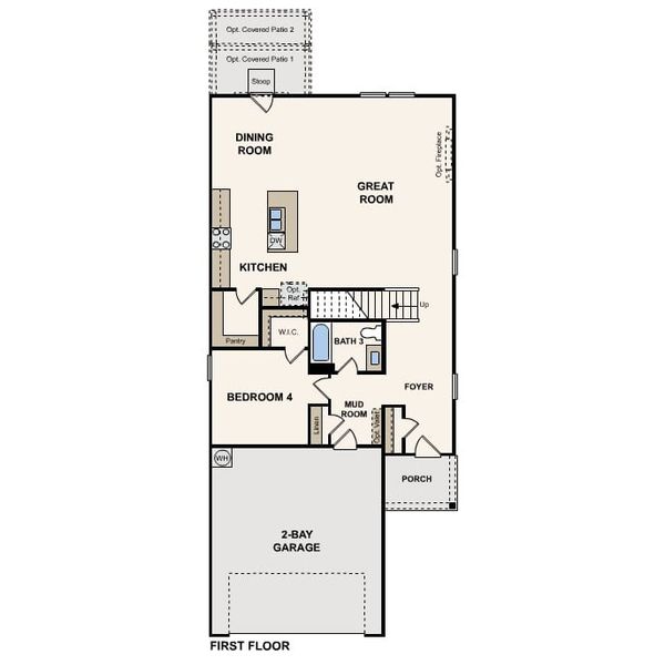 2D floor plan layout for the Birch by Century Communities in The Ridge at Trinity Ranch, Elgin, TX (Image 3).