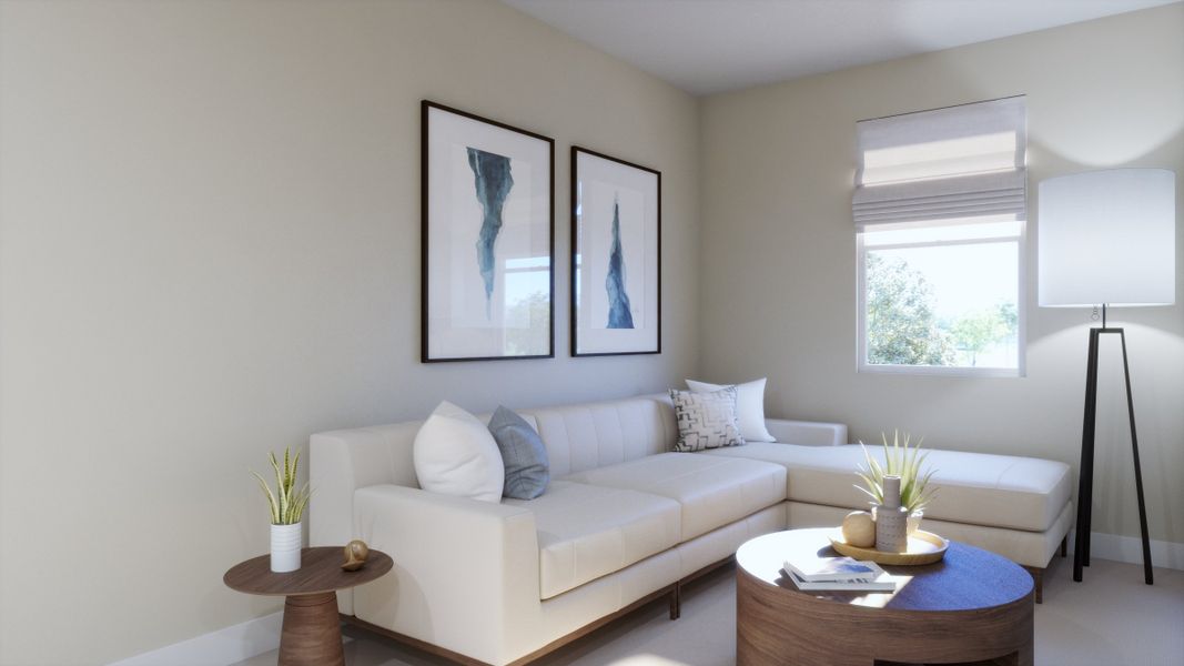 Representative furnished interior of a home built from the 4053 by Risewell Homes in Parkton Square, Kyle (Image 10).