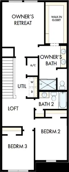 2D floor plan layout of this home in Waterset Townhomes, Apollo Beach, FL (Image 3).