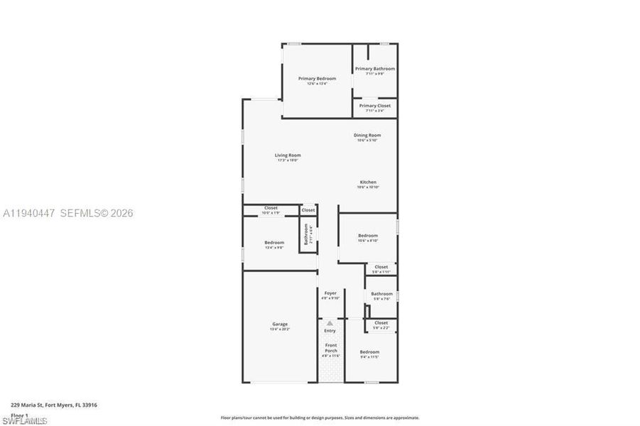 2D floor plan layout of this home in , Fort Myers, FL (Image 4).