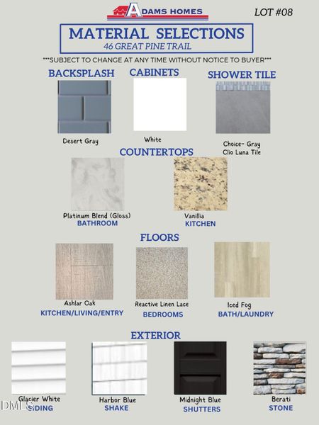 Charlotte Cox- Adams Homes ColorMaterial Charlotte Cox- Adams Homes ColorMaterial
