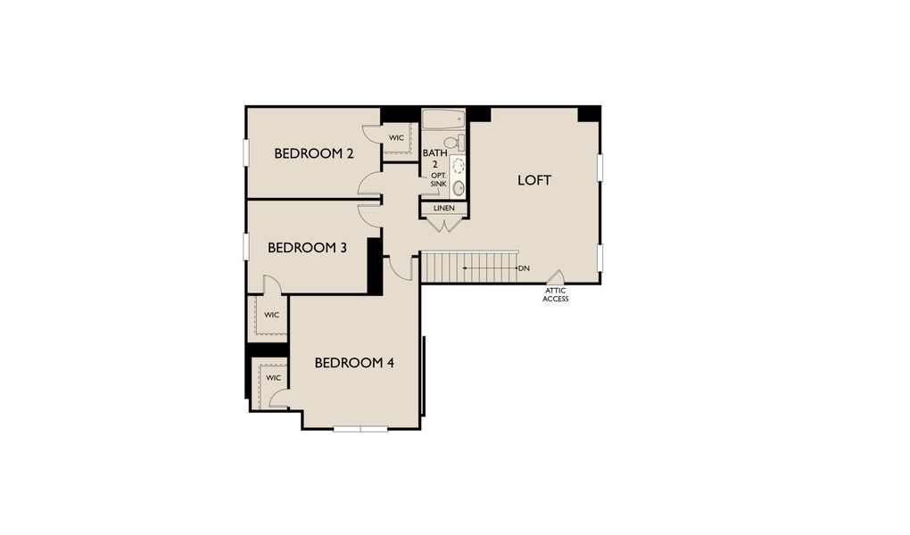 2D floor plan layout for the Hyde by Ashton Woods in Blue Heron Estates, Mont Belvieu, TX (Image 4).