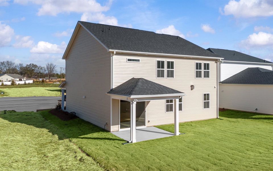 Exterior details and patio area of a home in Fox Hollow, Spartanburg (Image 22).