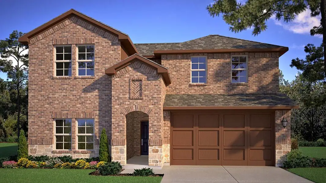 Front exterior of a new home in Northwest Passage, Midland, TX, highlighting curb appeal (Image 2). Front exterior of a new home in Northwest Passage, Midland, TX, highlighting curb appeal (Image 2).