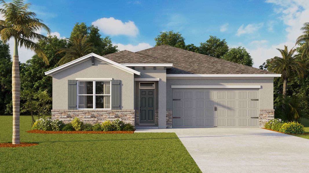 Representative exterior photo of a completed home built from the Clifton by D.R. Horton in Mockingbird Reserve at Winding Oaks, Ocala, FL (Image 21).