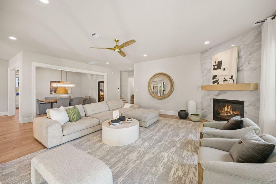 Family Room view #3. Formal Dining sit behind Family Room w/ temp controlled wine room!