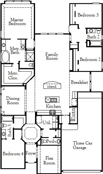 Includes Master Bath Suite Option, 8' Front Door Option (May Change WindowsPer Plan)