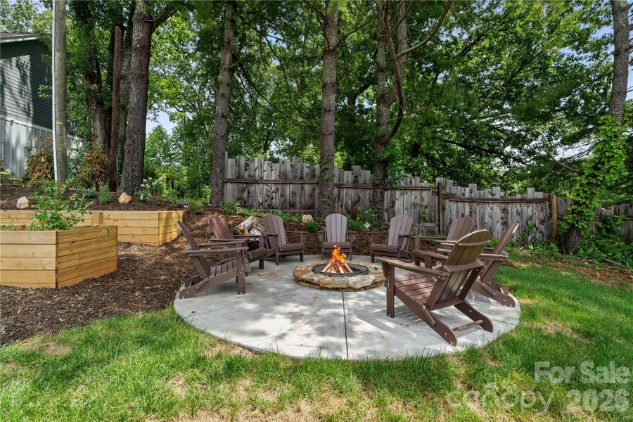 Community Garden Boxes & Firepit