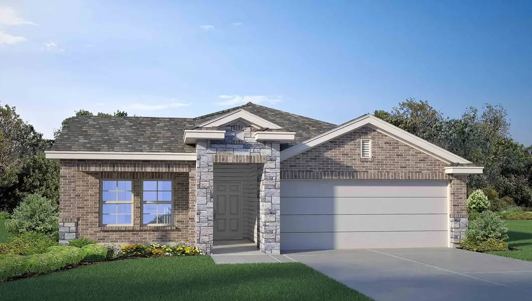 Representative exterior photo of a completed home built from the Roosevelt by D.R. Horton in Three Creeks - Colt Creek, Belton, TX (Image 18). Representative exterior photo of a completed home built from the Roosevelt by D.R. Horton in Three Creeks - Colt Creek, Belton, TX (Image 18).