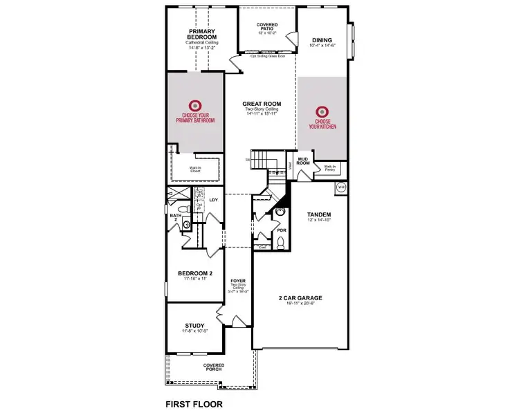 2D floor plan layout for the Summerfield by Beazer Homes in Copia Pines, Montgomery, TX (Image 4).