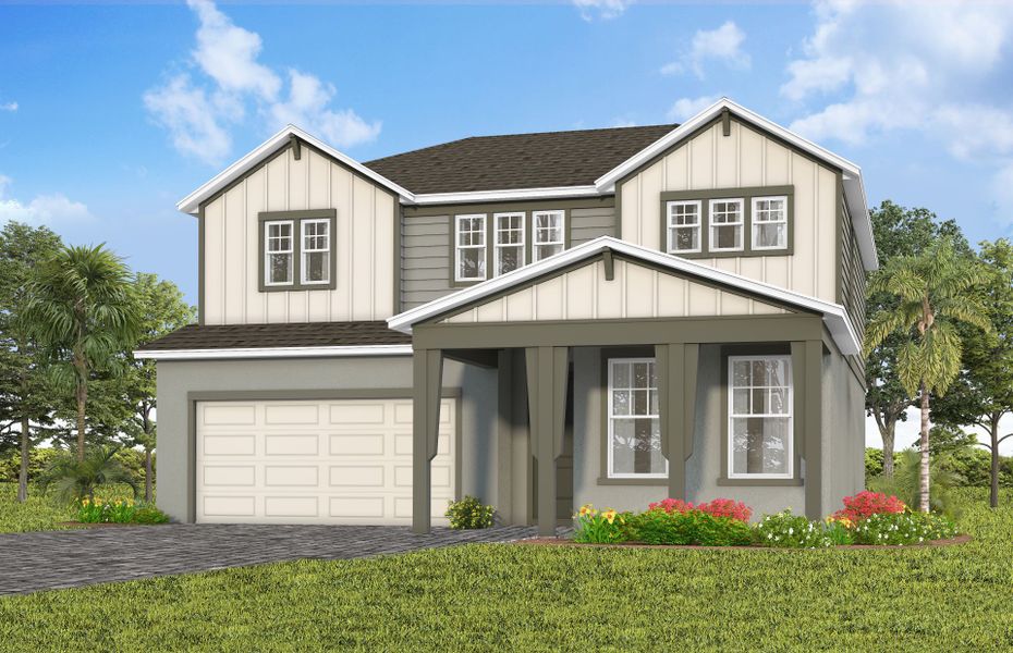 Representative exterior photo of a completed home built from the Imperial by Pulte Homes in Lakehaven Estates, Clermont, FL (Image 15). Representative exterior photo of a completed home built from the Imperial by Pulte Homes in Lakehaven Estates, Clermont, FL (Image 15).