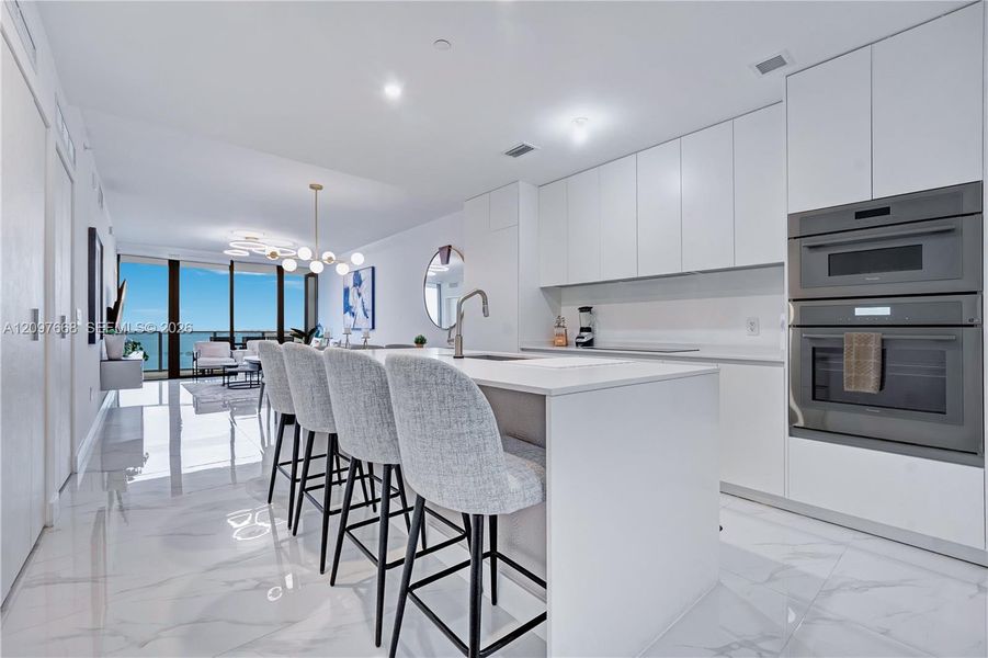 Furnished interior view inside a new home in , Miami (Image 9).
