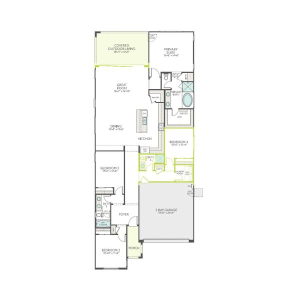 2D floor plan layout of this home in Waterston Central, Gilbert, AZ (Image 4). 2D floor plan layout of this home in Waterston Central, Gilbert, AZ (Image 4).