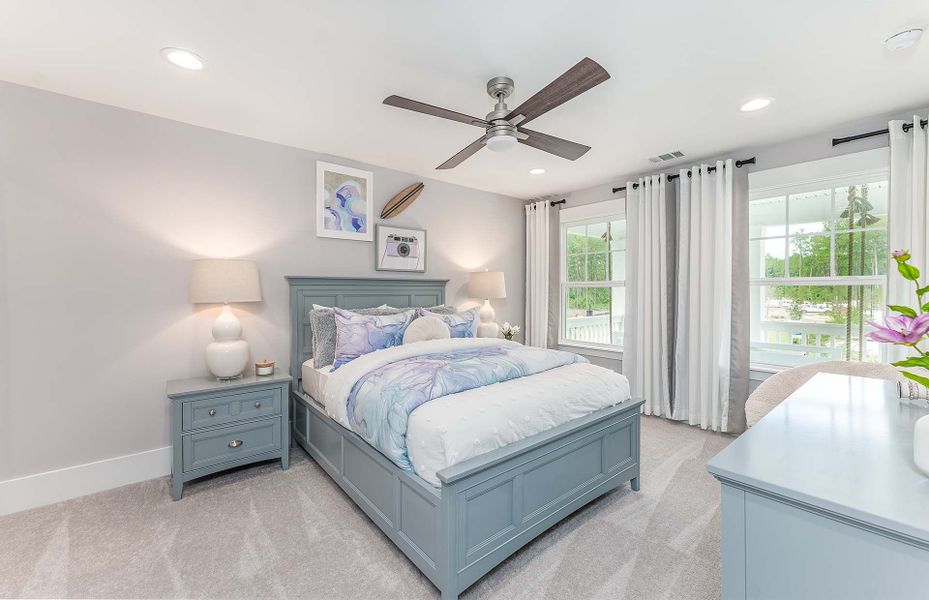 Spacious and bright secondary bedrooms with room for your guests to relax