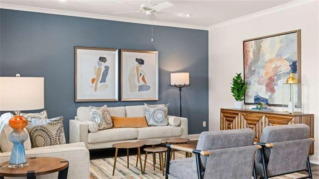 Furnished interior view inside a new home in Oak Ridge Meadows, Locust Grove (Image 13).