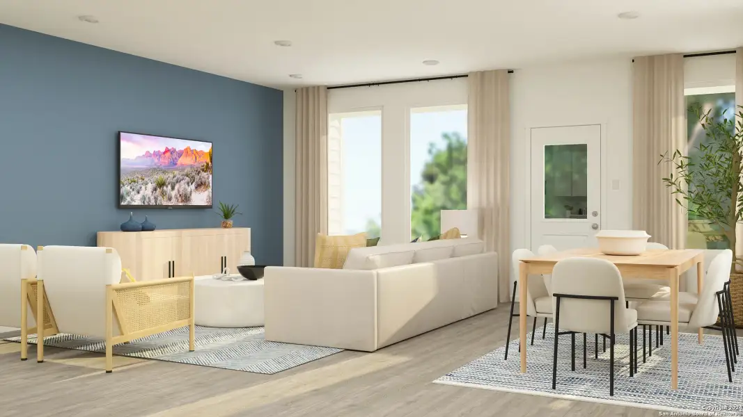 Furnished interior view inside a new home in Tres Laurels, San Antonio (Image 12). Furnished interior view inside a new home in Tres Laurels, San Antonio (Image 12).