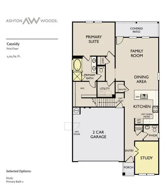2D floor plan layout of this home in Berry Creek Highlands, Georgetown, TX (Image 4).