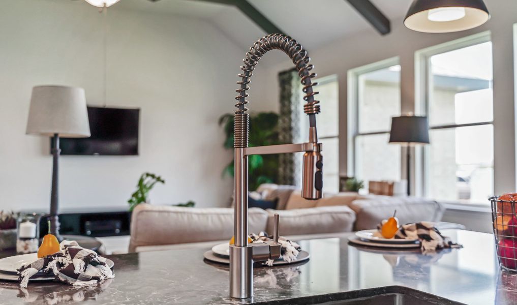 Kitchen with upgraded faucet