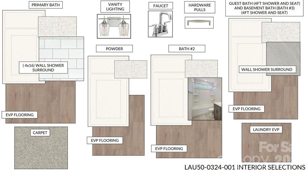 Visual representation of interior selections