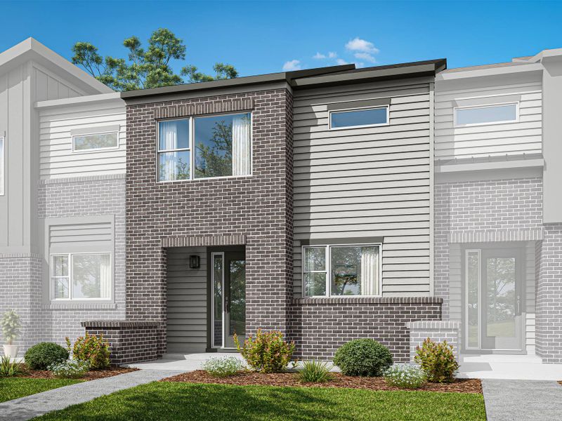 Representative exterior photo of a completed home built from the Wilson by Tri Pointe Homes in The Townes at NoVi, Pittsboro, NC (Image 2).