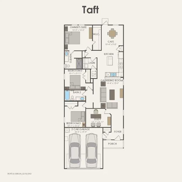 2D floor plan layout of this home in Mavera, Conroe, TX (Image 3).