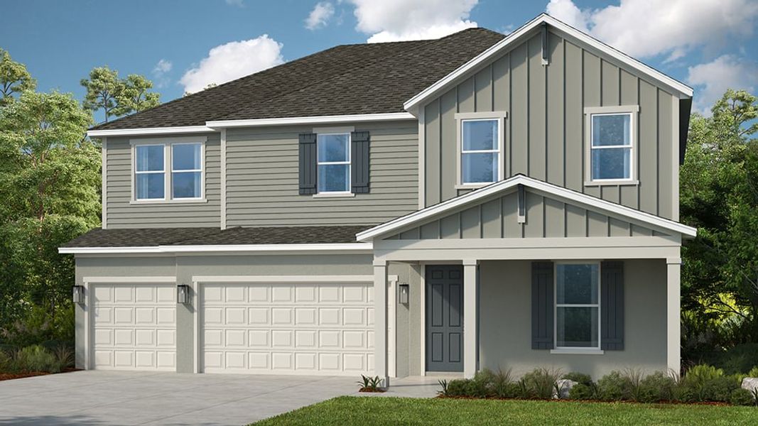 Representative exterior photo of a completed home built from the Carmel by Taylor Morrison in Victoria Lakes, Odessa, FL (Image 9).