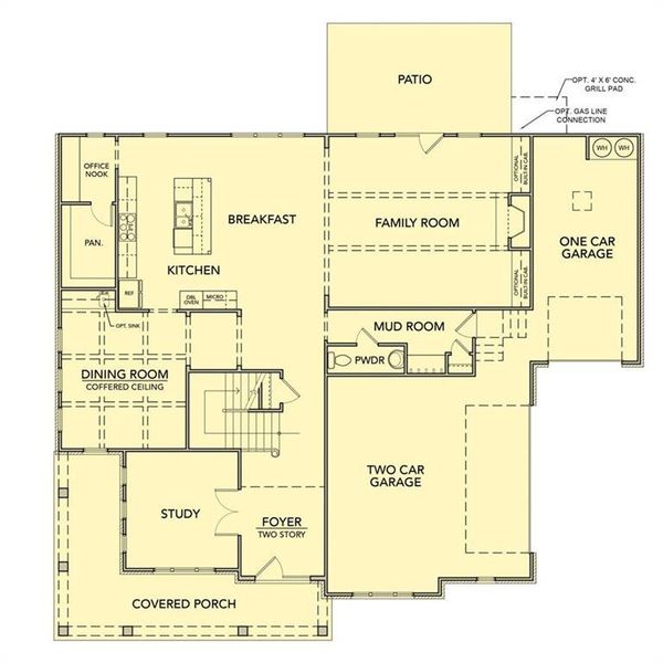 2D floor plan layout of this home in Ford Landing, Acworth, GA (Image 7).