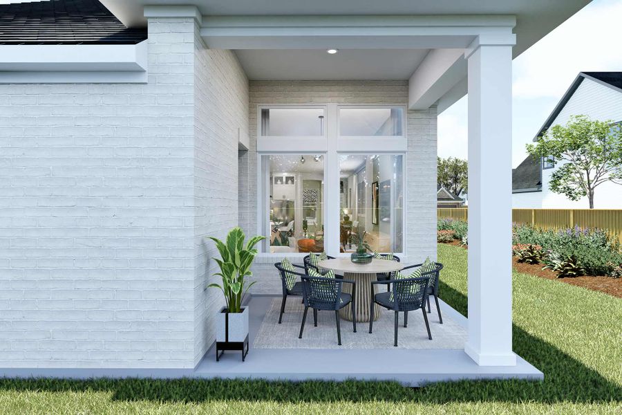 Representative exterior details of a home built from the The Alamo by David Weekley Homes in The Highlands - Grove Collection, Porter (Image 3).