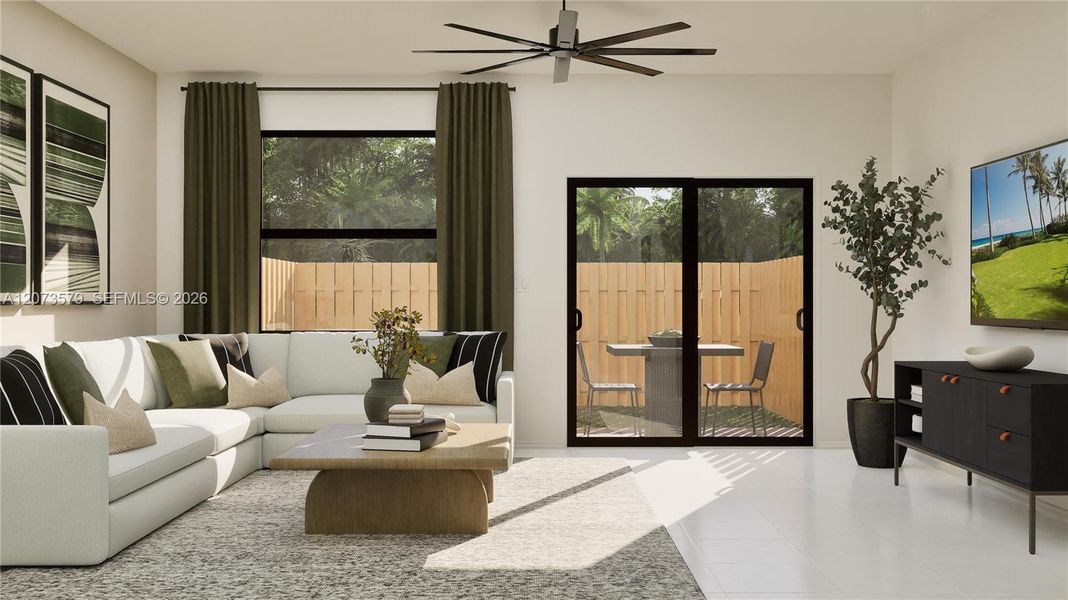 Furnished interior view inside a new home in Pineland Crest, Miami (Image 14).