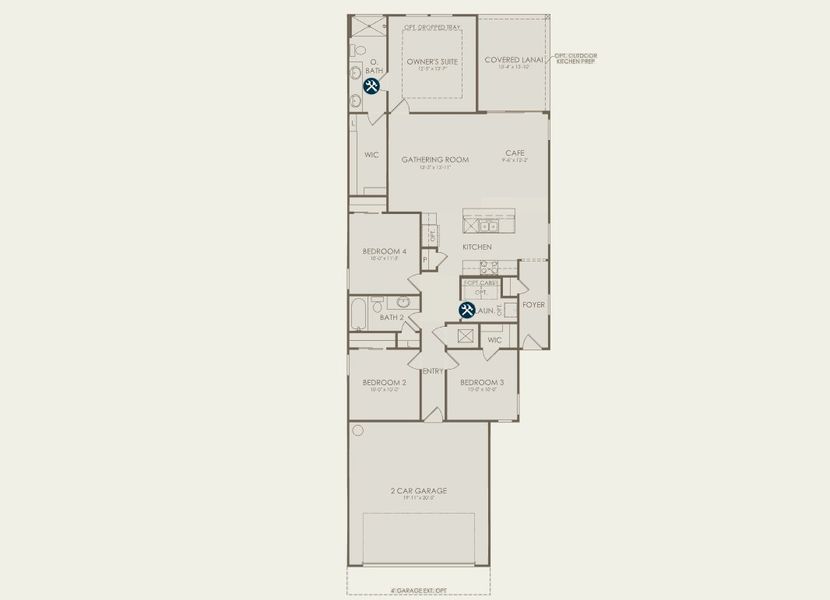 2D floor plan layout for the Drayton by Pulte Homes in Murray Farms, Middleburg, FL (Image 4). 2D floor plan layout for the Drayton by Pulte Homes in Murray Farms, Middleburg, FL (Image 4).