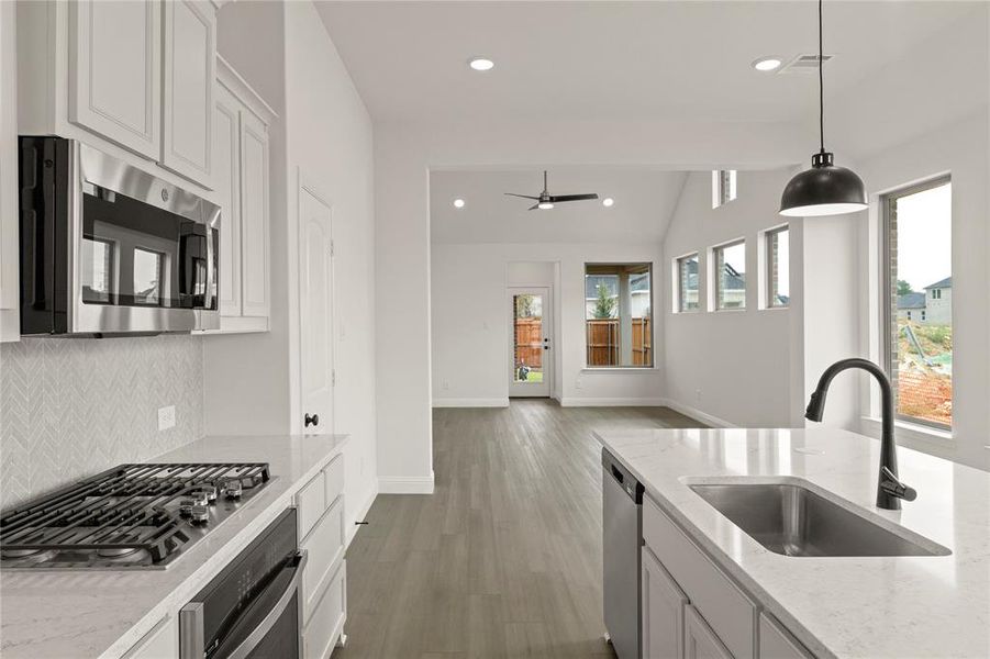 Furnished interior view inside a new home in La Terra at Uptown Celina, Celina (Image 6). Furnished interior view inside a new home in La Terra at Uptown Celina, Celina (Image 6).