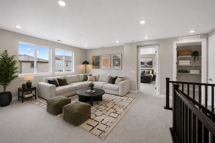 Furnished interior view inside a new home in Trailstone, Arvada (Image 8).