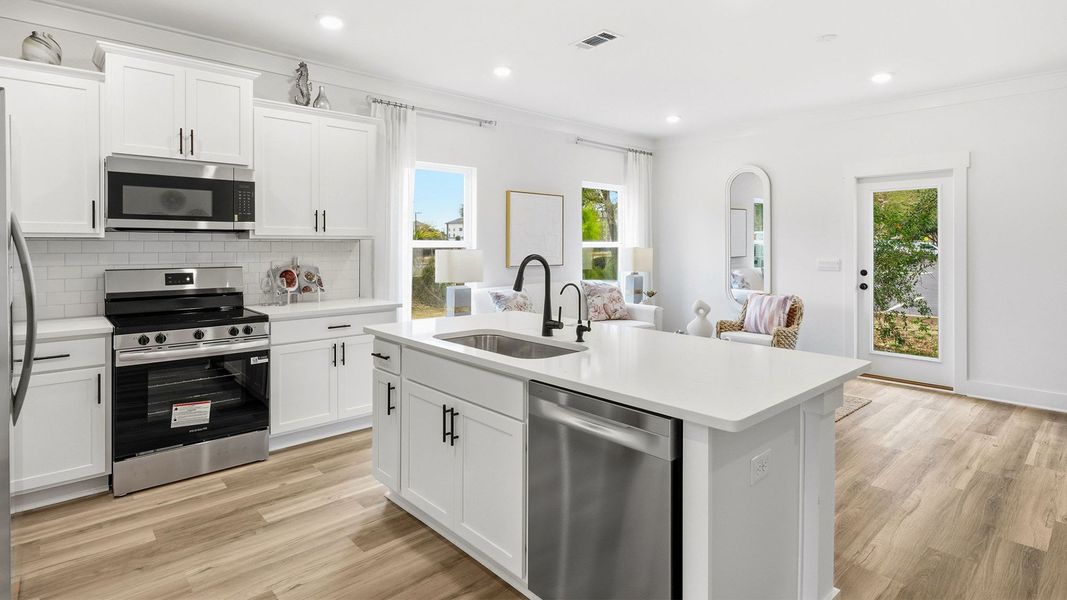 Furnished interior view inside a new home in Palm Street Townhomes, Destin (Image 7). Furnished interior view inside a new home in Palm Street Townhomes, Destin (Image 7).