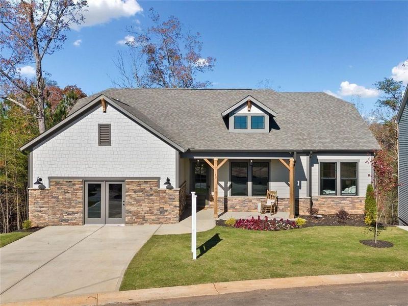 Front exterior of a new home in , Ellijay, GA, highlighting curb appeal (Image 1). Front exterior of a new home in , Ellijay, GA, highlighting curb appeal (Image 1).